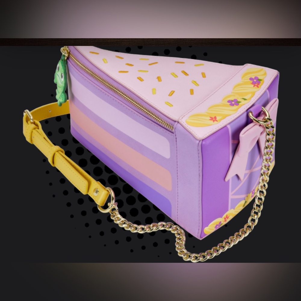 Disney Tangled Loungefly Pink and Purple Cake Slice Bag - Picture 2 of 14